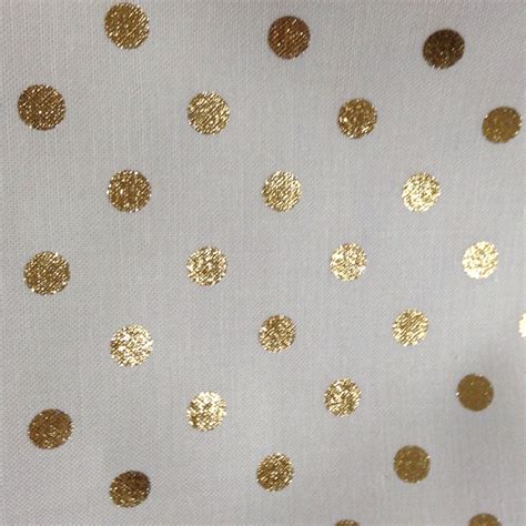 cotton fabric with metallic gold dots|gold dots white quilt fabric.